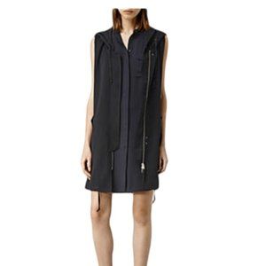 ALL SAINTS Artae lyocell sleeveless jacket in ink blue size 6 NEW